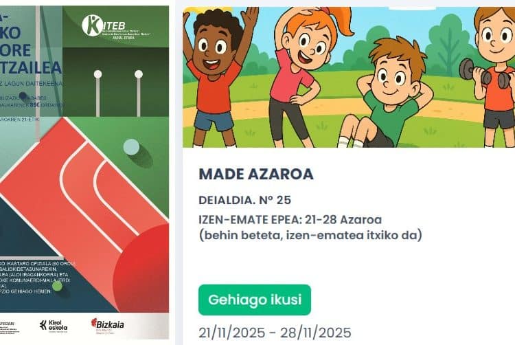 MADE ikasturte berrirako izen-ematea zabalik